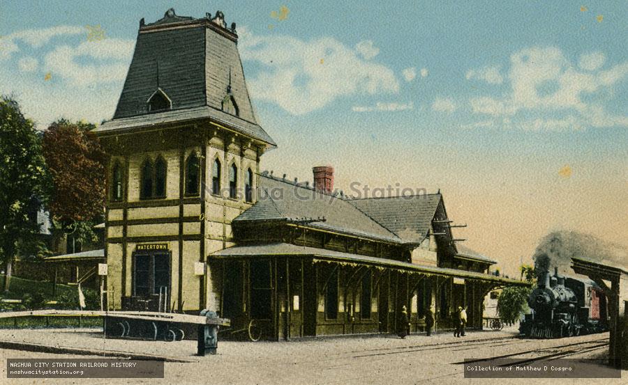 Postcard: Boston & Maine Railroad Station, Watertown, Massachusetts